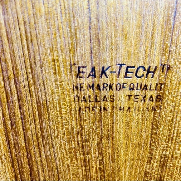 Teak Tambour Door Vintage Desktop Organizer| Recipe Card or Letter Holder - Picture 8 of 17